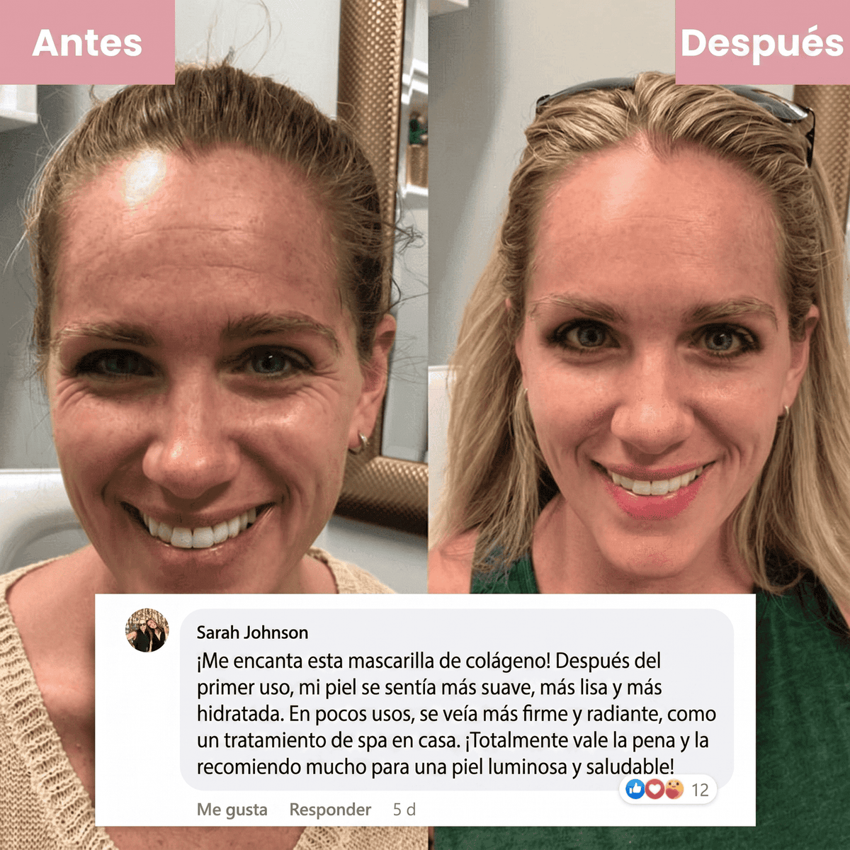 Mascarilla nocturna de colágeno con efecto envolvente